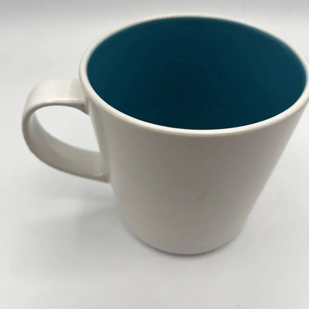 Crate & Barrel Max Pool Blue White Mug